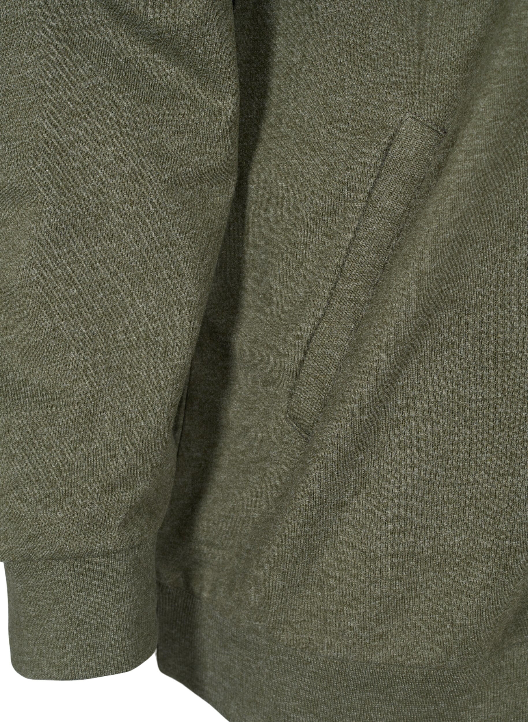 Zizzi Hettegenser med glidel&aring;s og hette, Forest Night, Packshot image number 3