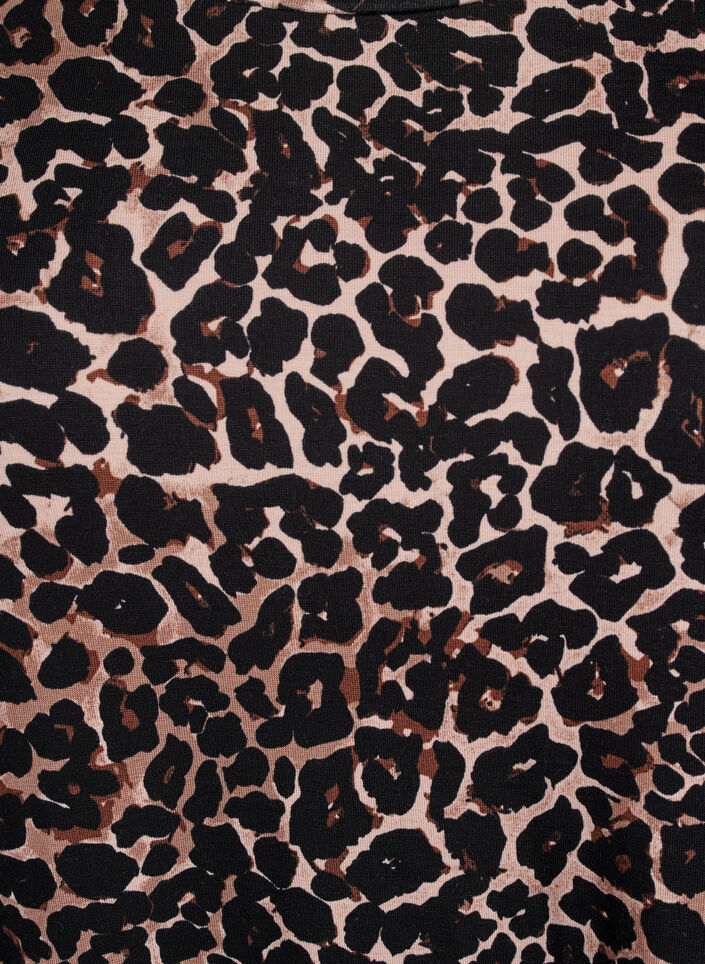 T-skjorte med TENCEL™ Lyocell og leopardmønster, Brun, Packshot image number 2