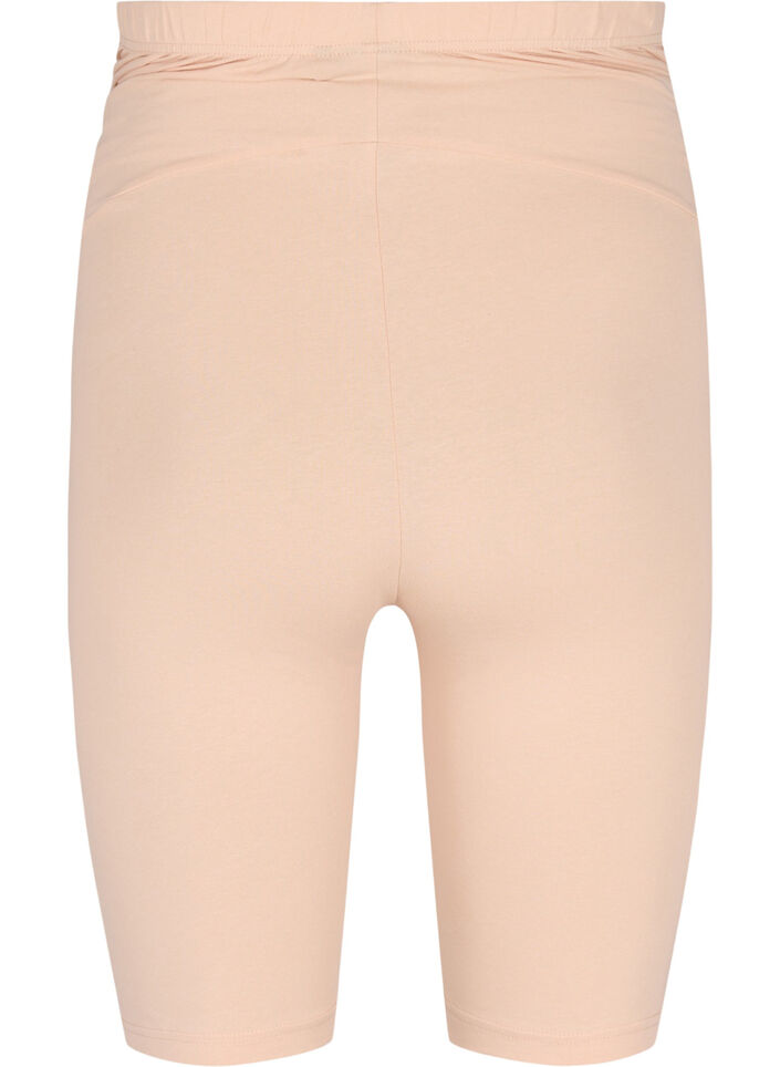 Tettsittende gravidshorts i bomull, Beige, Packshot image number 1