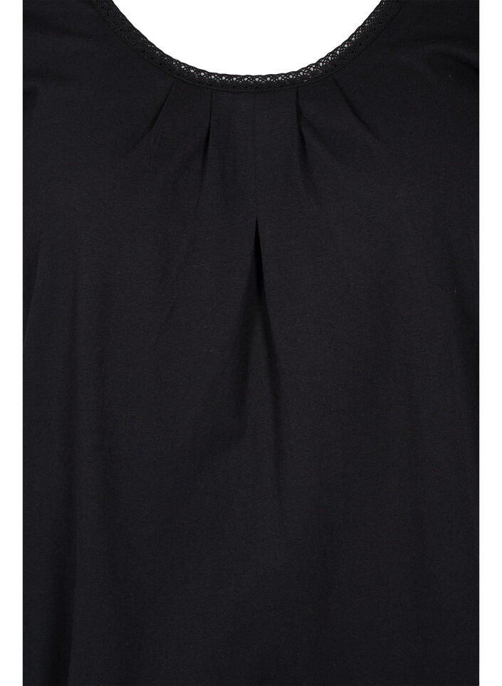 T-skjorte i bomull med korte ermer, Black, Packshot image number 2