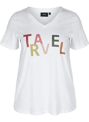 T-skjorte med trykk, Bright White TRAVEL, Packshot image number 0