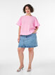 Bluse med ballongform og flaggermus ermer, Rosa, Model image number 1