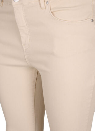 Amy jeans med høyt liv og utrolig slim fit, Oatmeal, Packshot image number 1