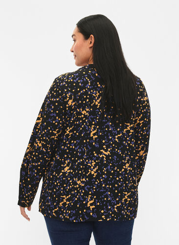 FLASH - bluse med lange ermer og trykk, Black Splash AOP, Model image number 1