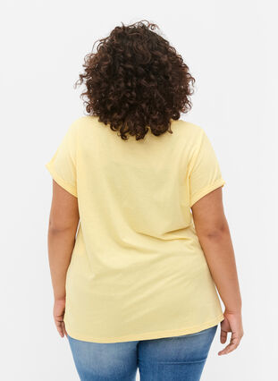 Kortermet T-skjorte i bomullsblanding, Popcorn, Model image number 1