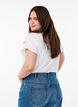 Loose t-skjorte med rund hals, Hvit, Model image number 2