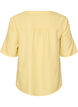 Skjortebluse med V-hals og korte ermer, Gul, Packshot image number 1