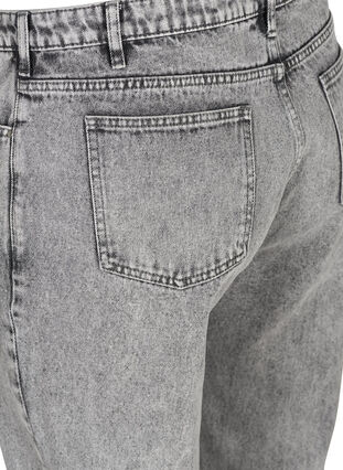 Cropped mom fit Mille jeans med en løs passform, Grey acid wash, Packshot image number 3