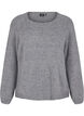 Løstsittende, strikket bluse med rund hals, Medium Grey Melange, Packshot image number 0