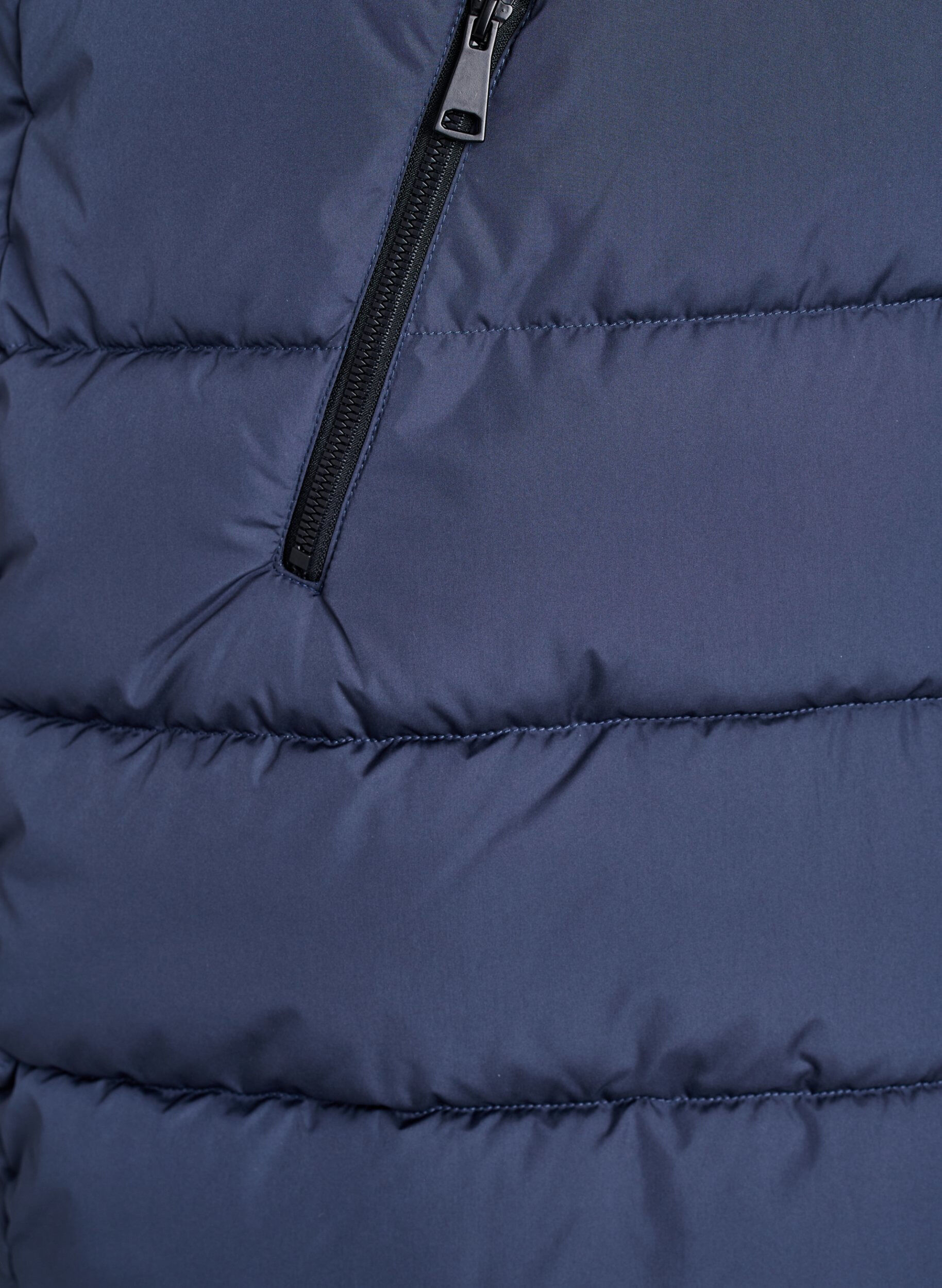 ZizziLang vest med hette og lommer, Bl&aring;, Packshot image number 3