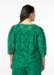 Bluse med blonder, 3/4 ermer og sløyfer foran, Grønn, Model image number 2