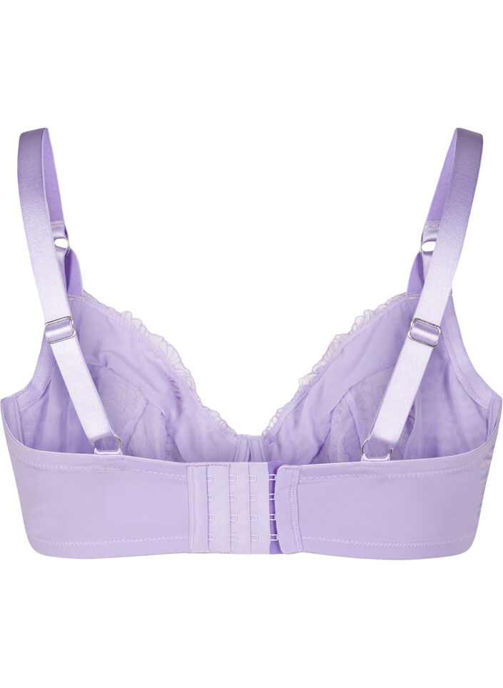 Heldekkende BH med blonder, Lilla, Packshot image number 1