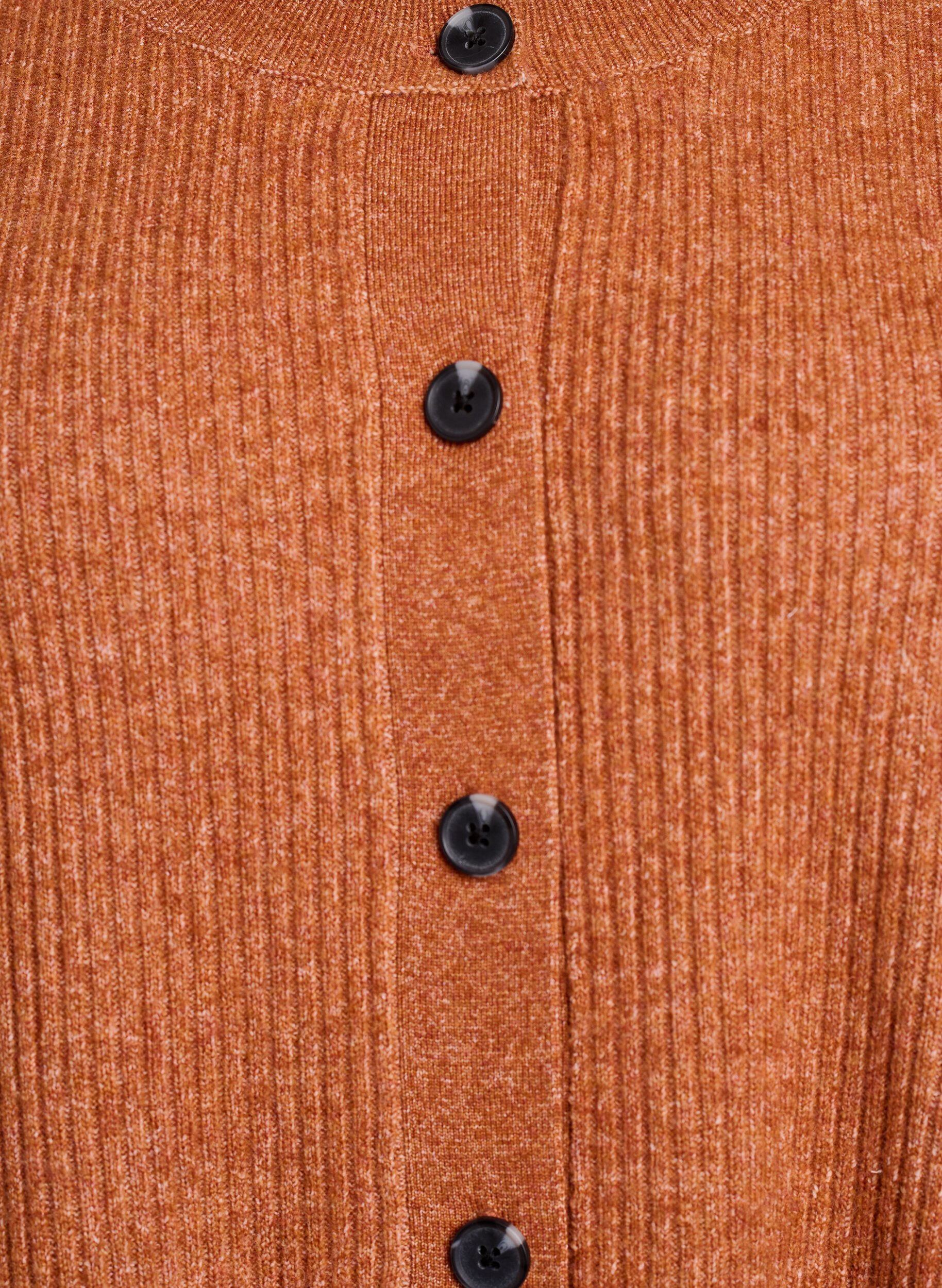 Zizzi Ribbestrikket cardigan med knapper, Orange, Packshot image number 2