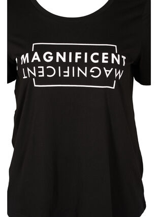 T-skjorte i bomull med trykk, Black/Magnificent, Packshot image number 2