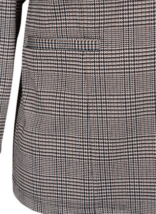 Zizzi Rutete blazer med knappelukking, Beige Brown Check, Packshot image number 3