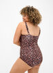 Badedrakt med drapering og polstrede kopper, Leopard, Model image number 1