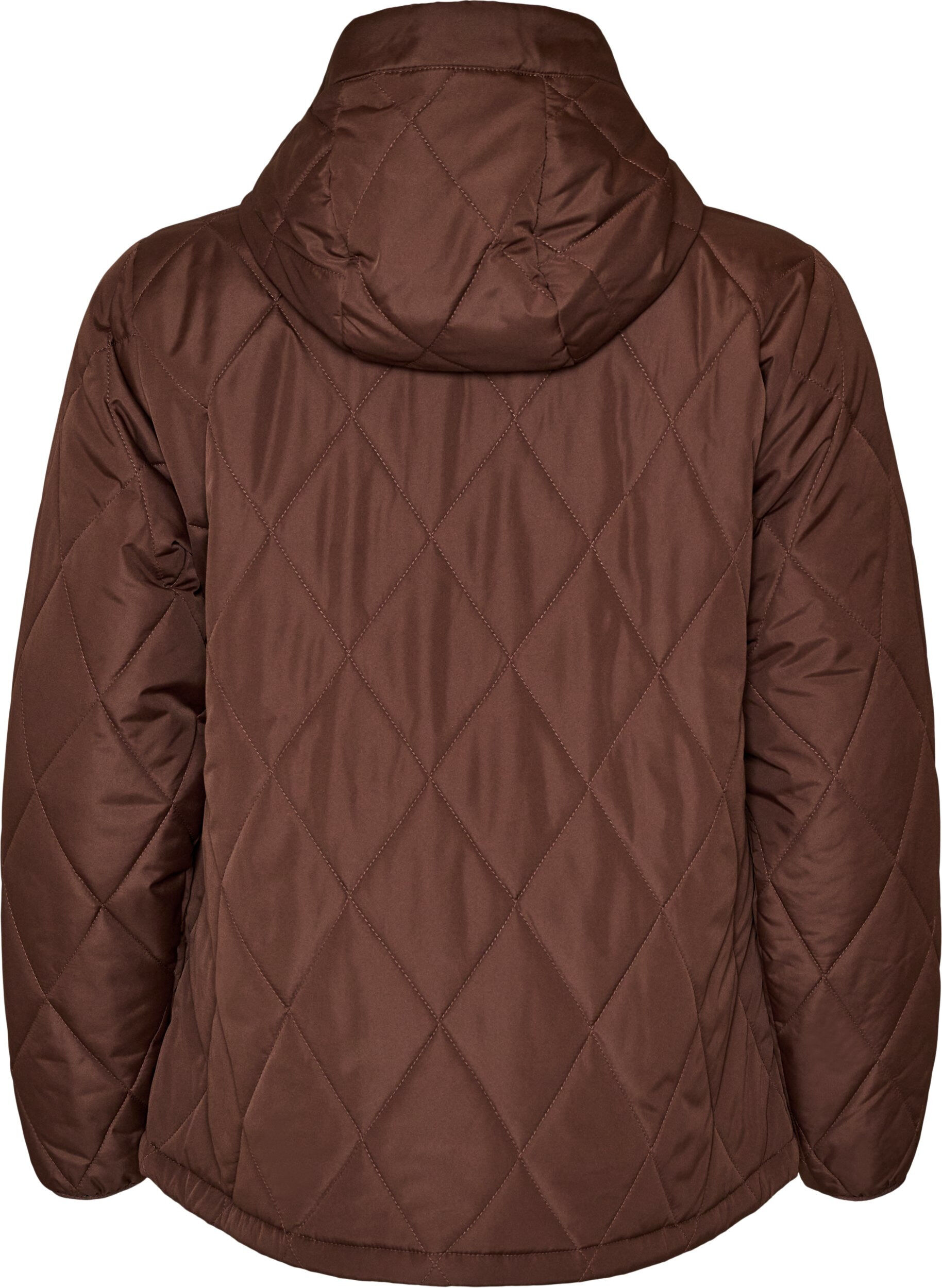 ZizziLett vattert jakke med diamantquilt, Brun, Packshot image number 1