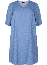 Kortermet kjole med struktur, Coronet Blue