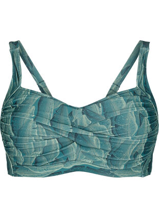 Zizzi Polstret bikinioverdel med trykk, Grønn, Packshot image number 0