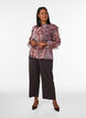 Bluse med paisley-trykk og volangdetaljer, Lilla, Model image number 1
