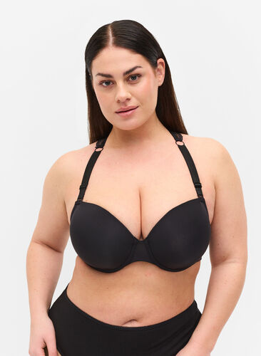 BH med bøyle og blondetygg, Black, Model image number 0
