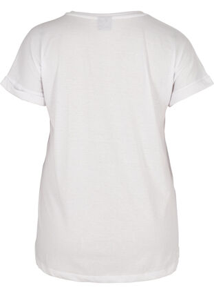 T-skjorte i bomullsmiks, Bright White, Packshot image number 1