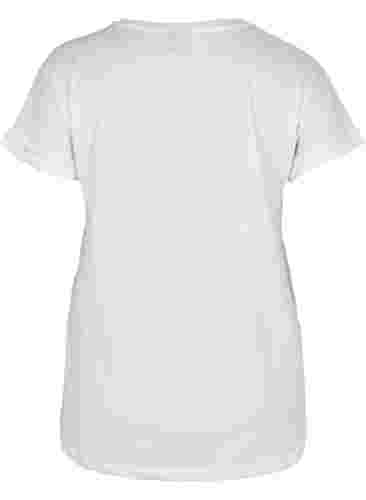 T-skjorte i bomullsmiks, Bright White, Packshot image number 1