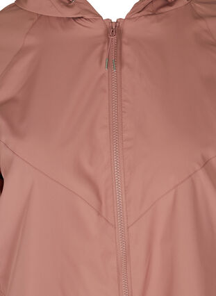 Kort jakke med glidelås og hette, Burlwood, Packshot image number 2