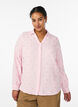 Langermet bluse i bomullsmusselin med broderte motiver, Rosa, Model image number 0