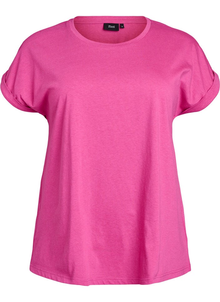 Kortermet T-skjorte i bomullsblanding, Rosa, Packshot image number 0
