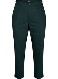 Bukser med høy midje og rette ben, Grønn Bukser med høy midje og rette ben