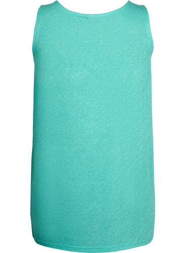 Topp med struktur og rund hals, Turquoise, Packshot image number 1