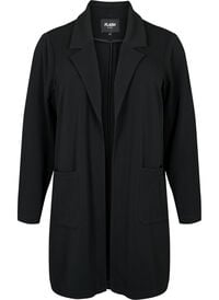 FLASH - Lang blazer med lommer, Svart FLASH - Lang blazer med lommer