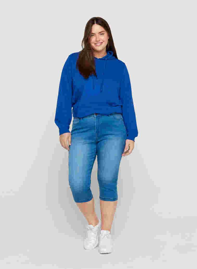 Slim fit Emily caprijeans, Light blue denim, Model image number 0