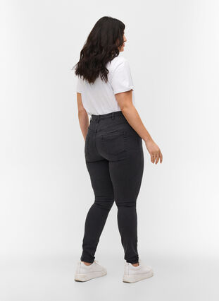Super slim Amy jeans med høyt liv, Grey Denim, Model image number 1