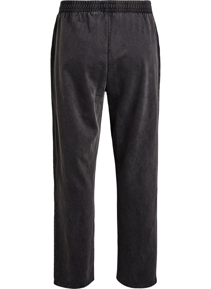 Sweatpants med vide ben og vasket effekt, Grå, Packshot image number 1