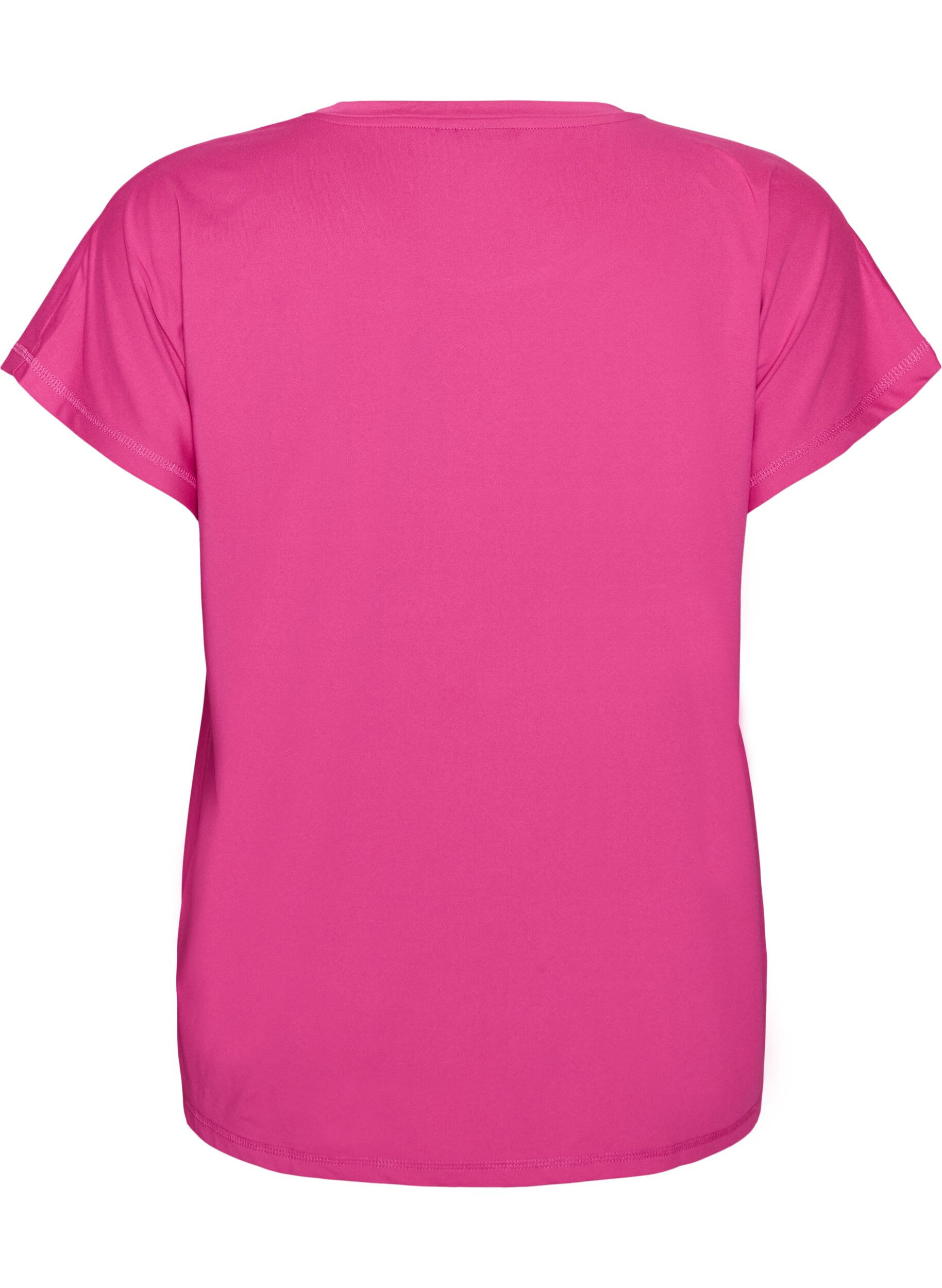 ZizziEnsfarget trenings-T-skjorte, Rosa, Packshot image number 1