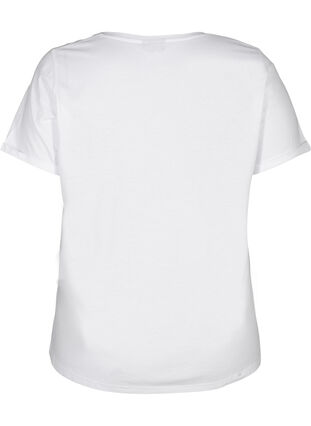 Kortermet t-skjorte med print, Bright White, Packshot image number 1