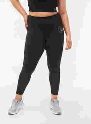 Ensfargede treningstights, Black, Model