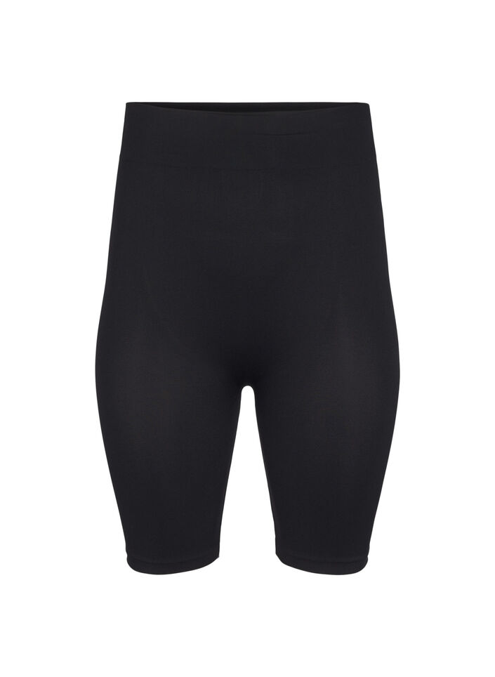 Sømløs sykkelshorts, Svart, Packshot image number 0