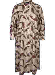 Mønstrete kjole med lange ermer og knapper, Camouflage AOP