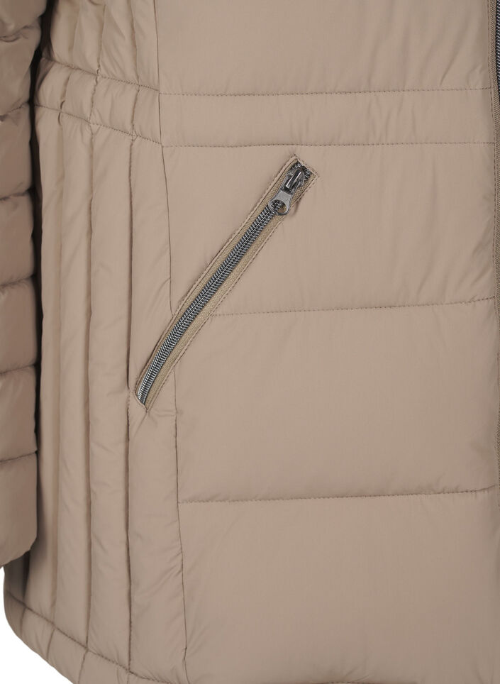 Kort pufferjakke med lommer, Beige, Packshot image number 3