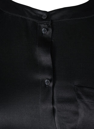 Lang shiny skjorte med splitt, Black, Packshot image number 2