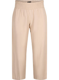 Linbukse med vaffelsøm, Beige