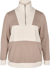 Genser med colorblock, Timber Wolf/Birch
