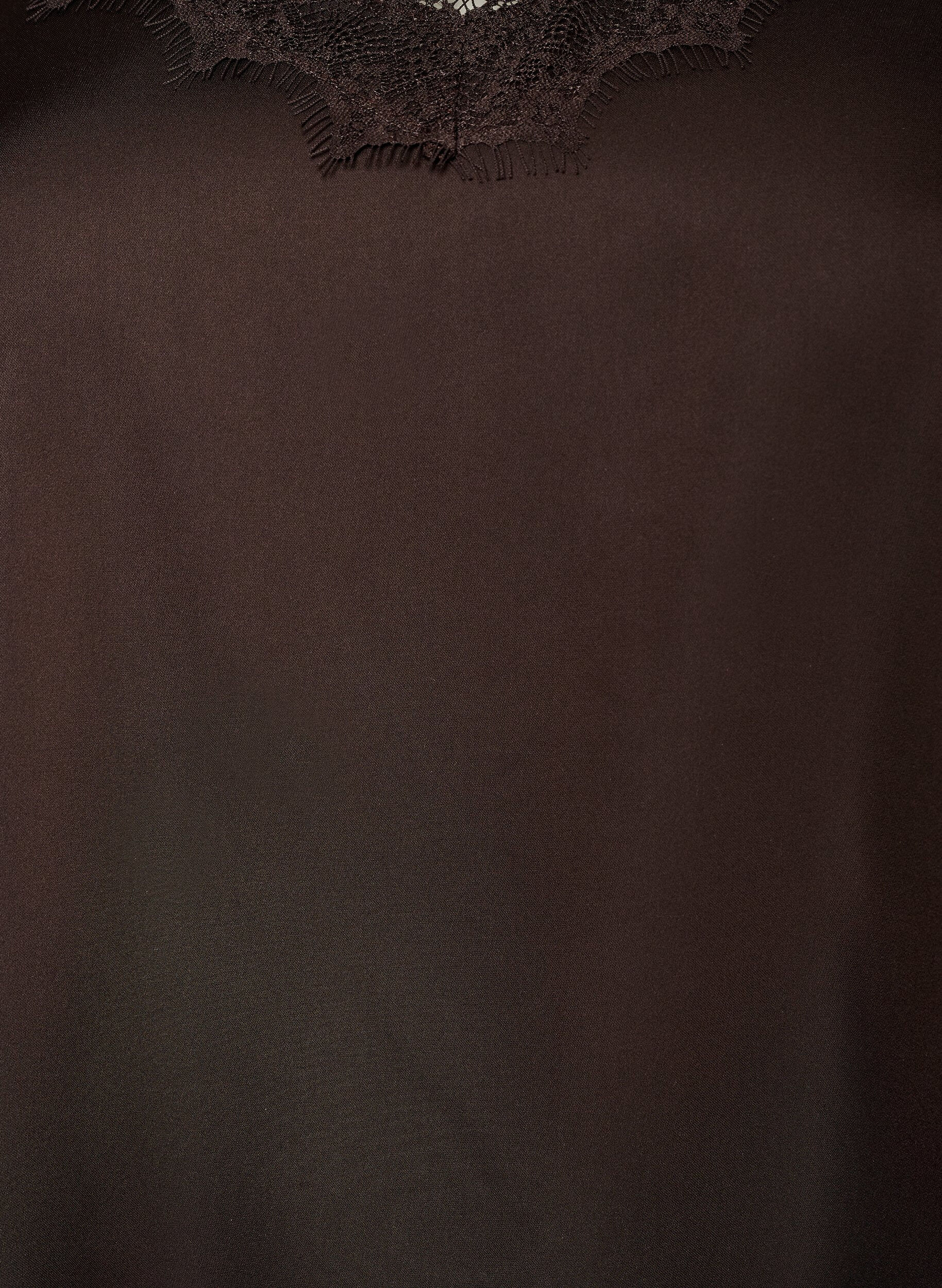 Zizzi Satintopp med blonderkant og asymmetrisk fold, Brun, Packshot image number 2