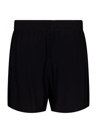 Shorts med løs passform i viskose, Black, Packshot image number 1