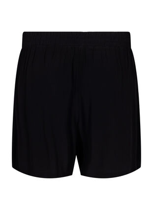 Zizzi Shorts med løs passform i viskose, Black, Packshot image number 1
