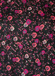 Blomstret chiffongbluse med gjennomsiktige ermer, Svart, Packshot image number 2