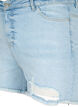 Dongerishorts med slitte detaljer, Light Blue Denim, Packshot image number 2